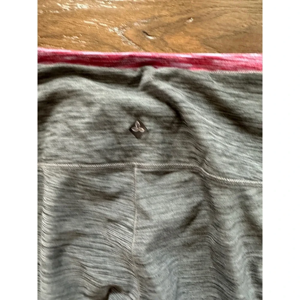 Prana Womens High Waisted Space Dye Striped Leggings Charcoal Grey Multi Small